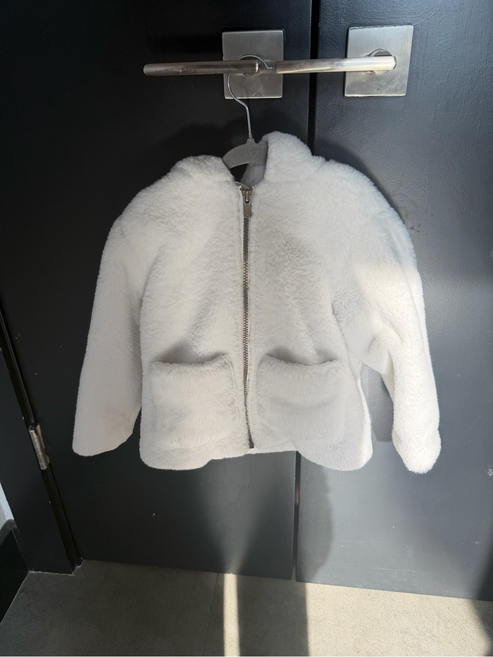 Old Navy White Plush Sherpa Zip Jacket for Kids
